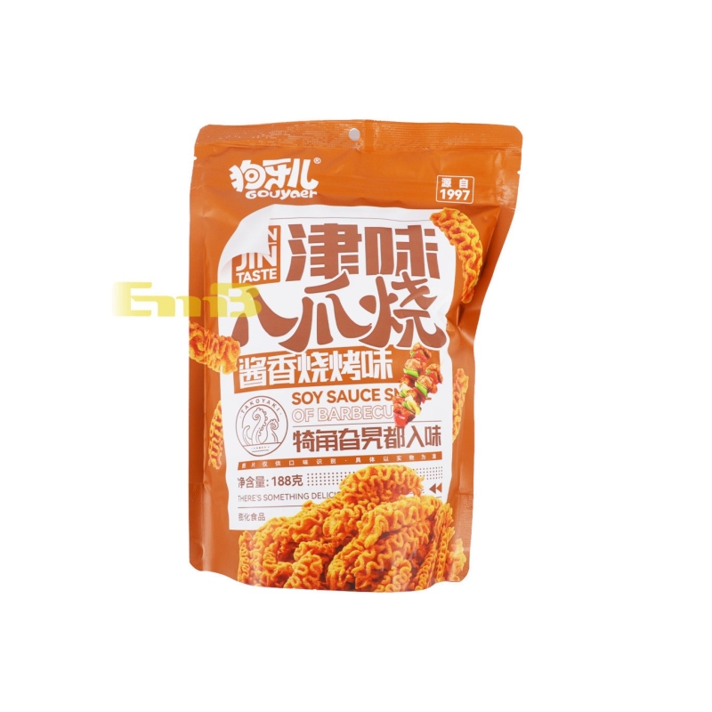 APERITIVO DE TRIGO SABOR BBQ GYE  狗牙儿津味八爪烧(酱香烧烤味) 30/188G