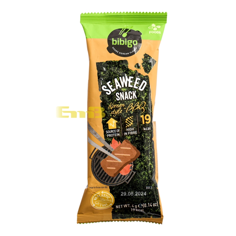 SNACK DE ALGA SABOR BBQ BIBIGO 36/4G