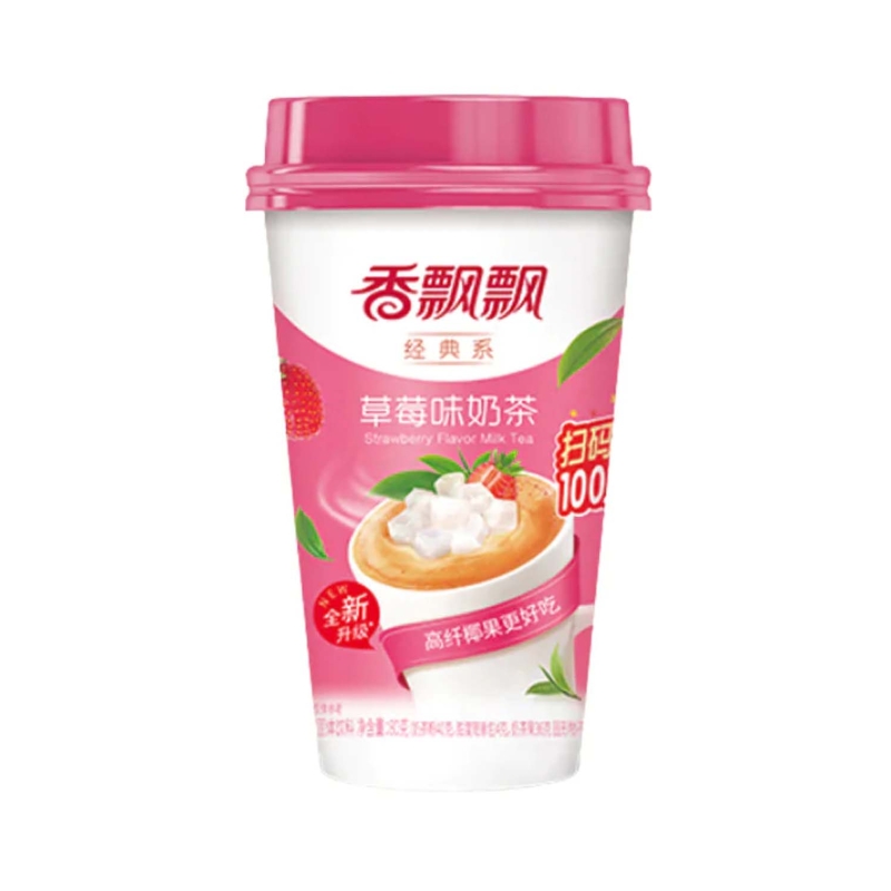 Bebida Milk Tea instant sabor a fresa 80g