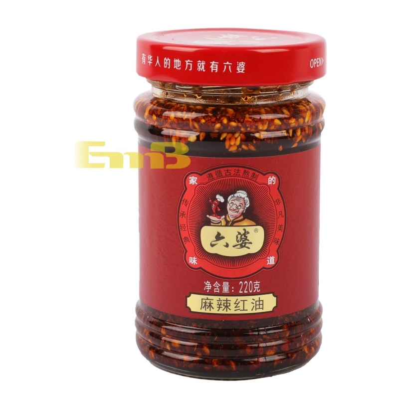 ACEITE DE CHILE LIUPO  六婆麻辣红油 12/220G