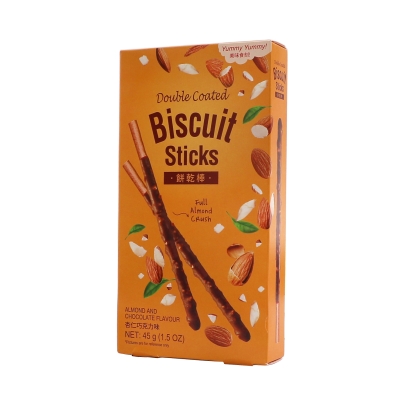 BISCUIT STICKS SABOR ALMENDRA Y CHOCO YUMMY 40/45G