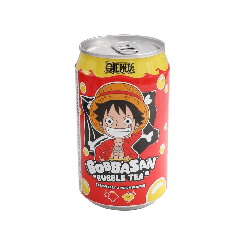 BUBBLE TEA SABOR FRESA Y MELOCOTON ONE PIECE BOBBASAN 320ML