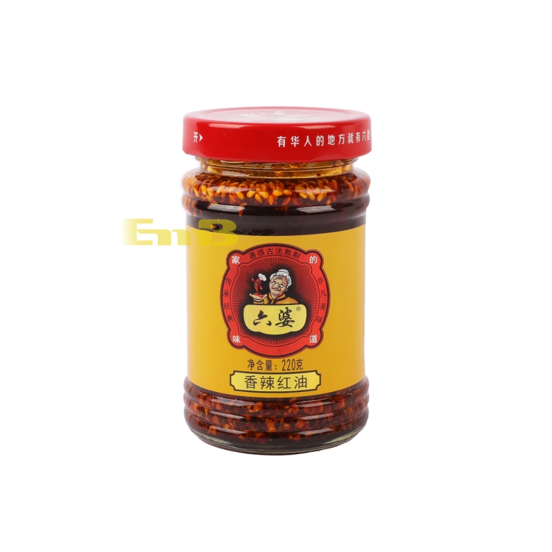 ACEITE DE CHILE LIUPO  六婆香辣红油 12/220G