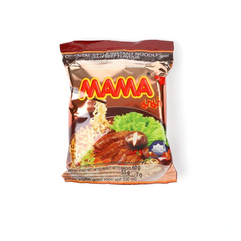 Mama Ramen Beef Flavor - 60 g [Noodles 53 g + Seasoning 7 g]