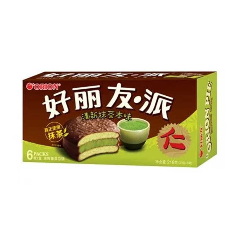 PASTEL CON SABOR A MATCHA HAOLIYOU 好丽友清新抹茶本味派 16/216G