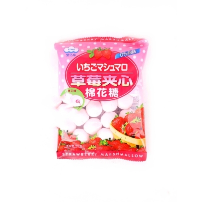 ESPUMAS DELCES RELLENOS CON SABOR A FRESA EIWA 爱亿华草莓夹心棉花糖 20/90G