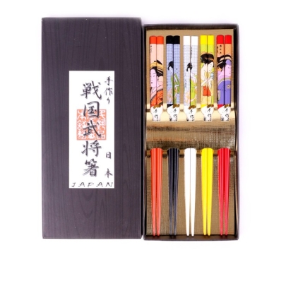 有色仕女五色筷子 100/5双黑盒
